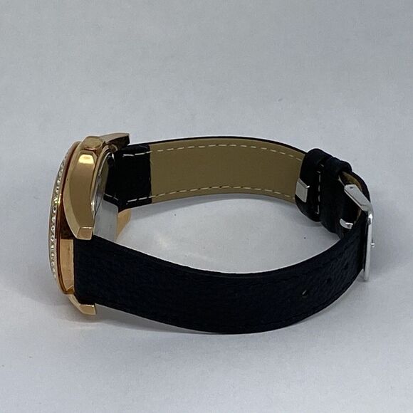 Fossil Riley ES2811 Women Black Leather Rose Gold Analog Dial Quartz Watch RK410 - Picture 9 of 12